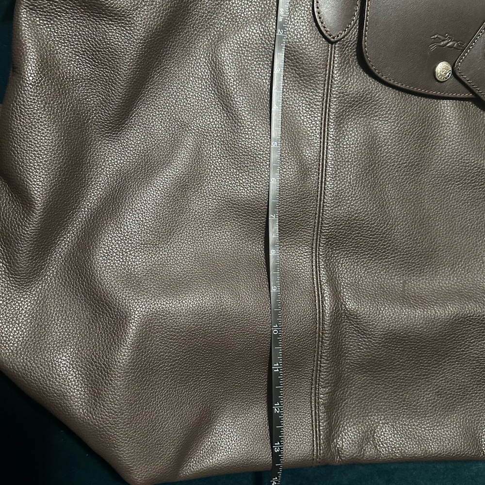 Brown Leather Longchamp Weekender - image 3